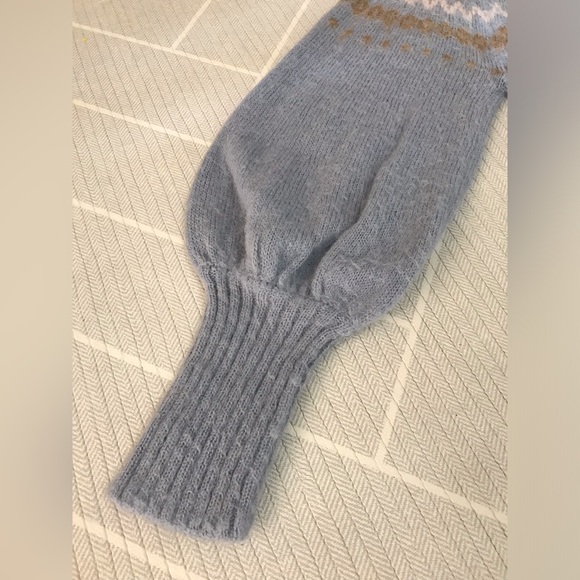 J. Crew Fair Isle yoke puff-sleeve sweater women's size S - Picture 5 of 11